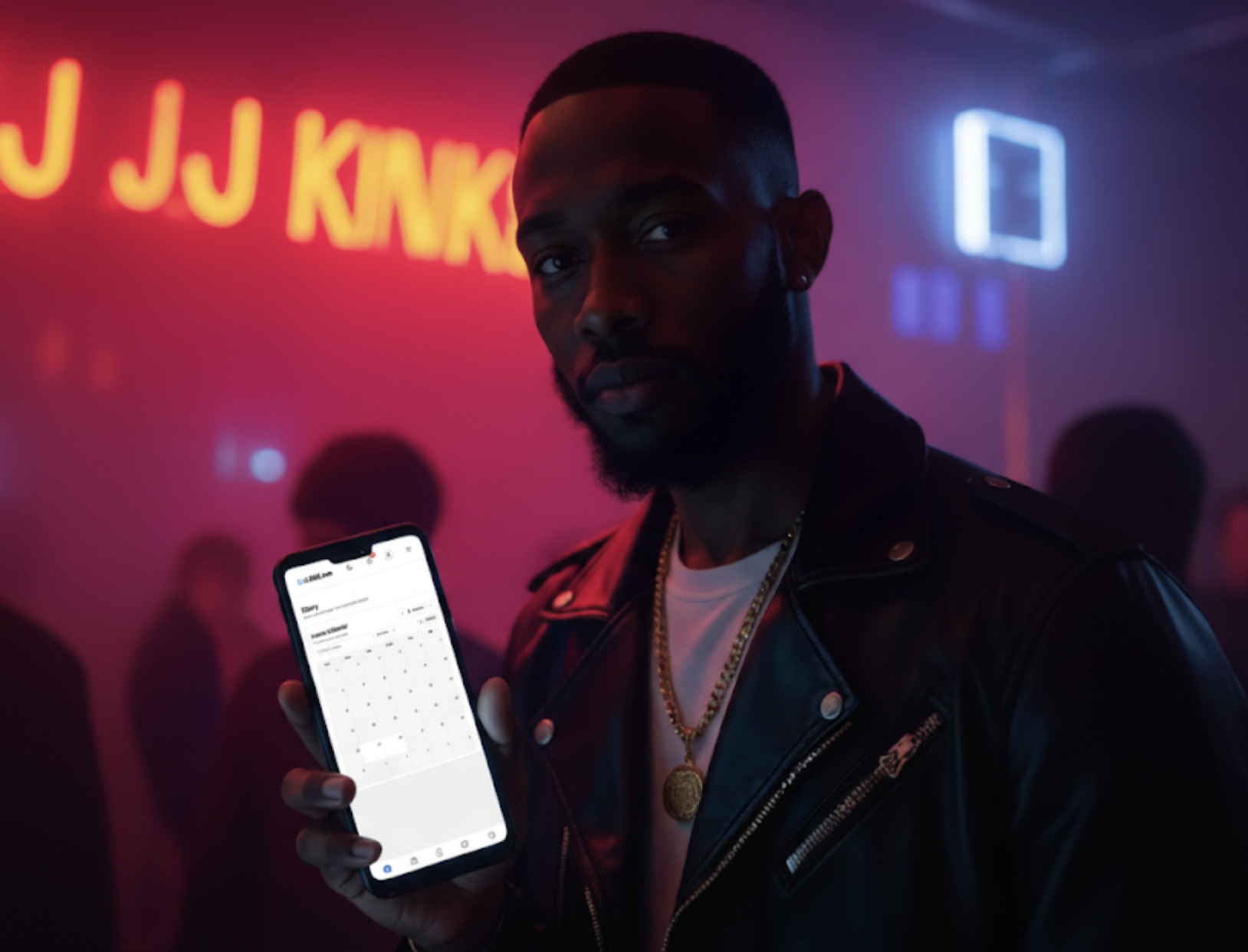 DJ link-in-bio page showing booking system integration and promotional features