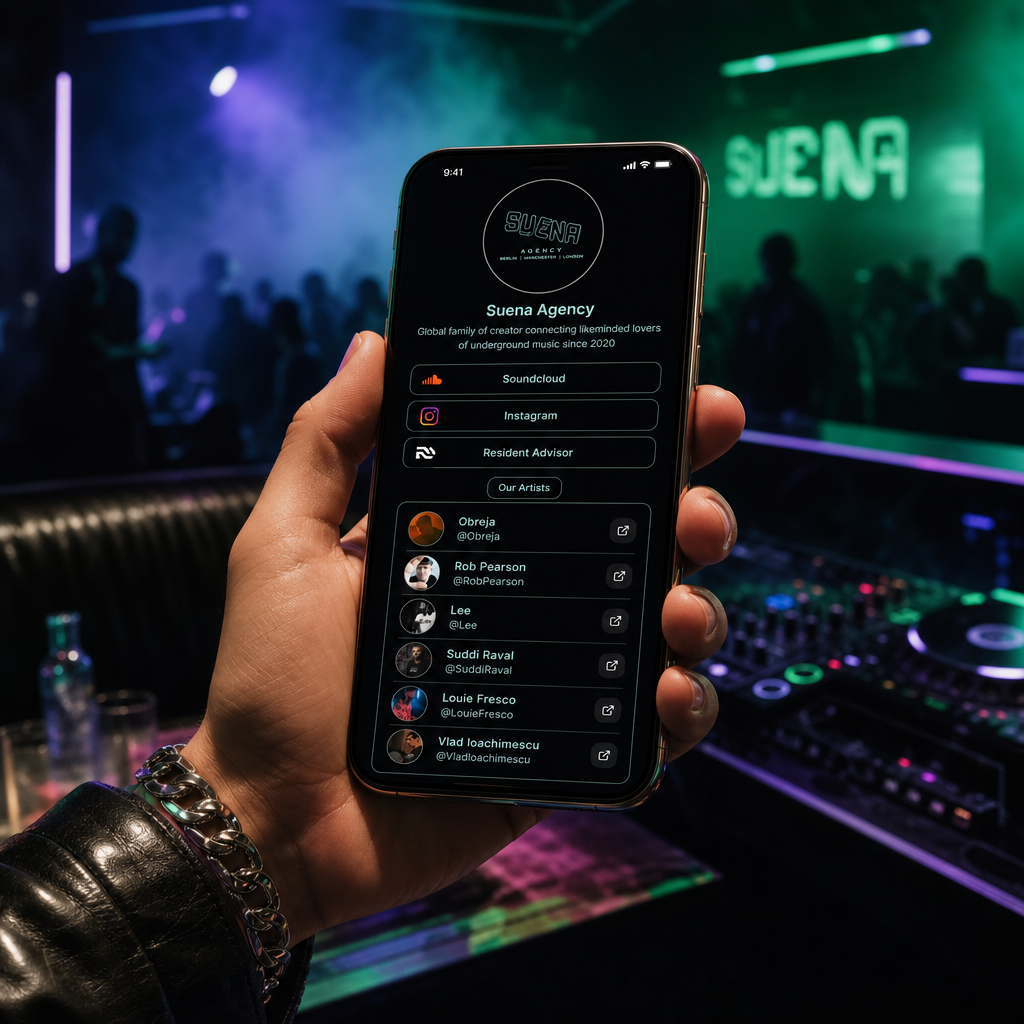 DJLink.me agency dashboard — roster bookings and artist pages